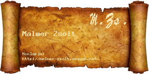Malmer Zsolt névjegykártya